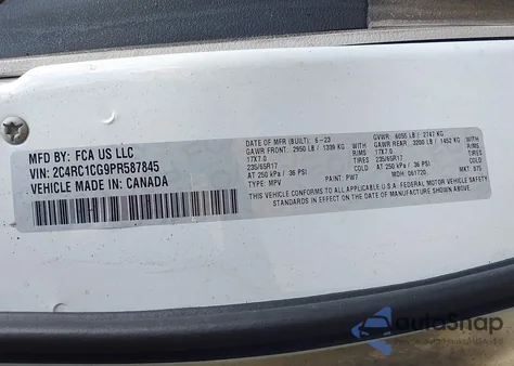 2023 Chrysler Voyager Lx z USA, uszkodzony, nr VIN 2C4RC1CG9PR587845